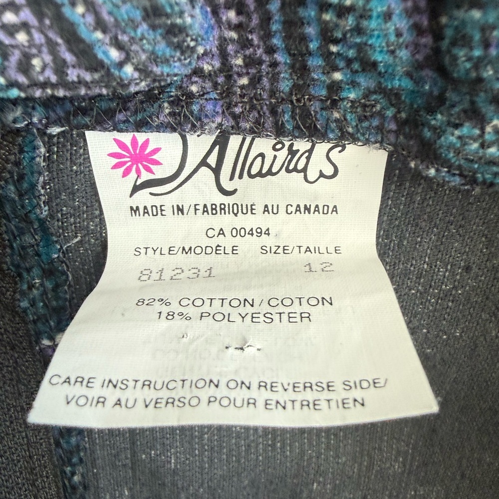 D’Allaird’s Paisley Corduroy Midi Skirt | Teal Purple | Made in Canada | 12 - Picture 2 of 5